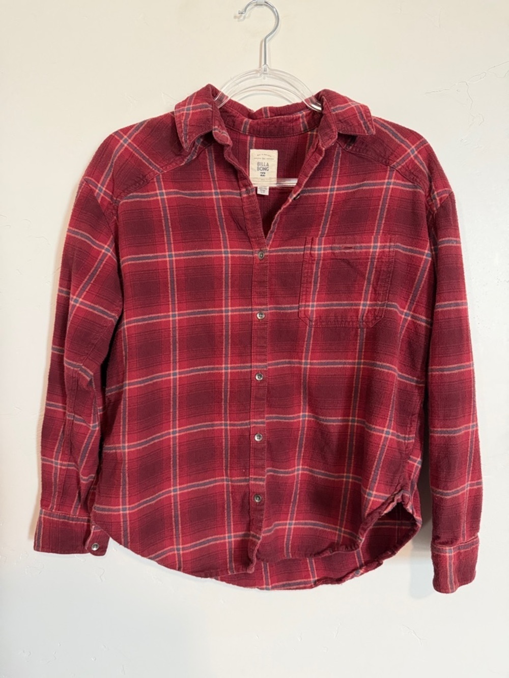 Billabong Red Plaid Button-Down Shirt